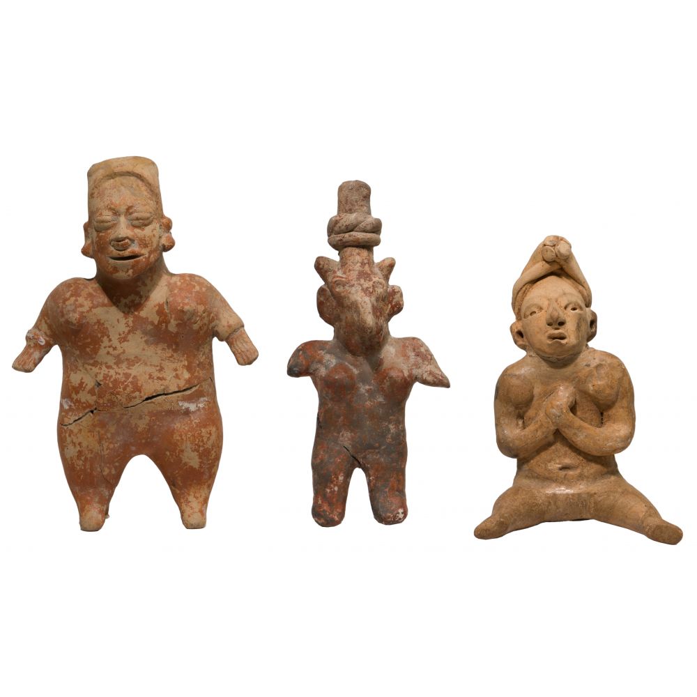 Appraisal: PRE-COLUMBIAN WEST MEXICAN CERAMIC FIGURINE ASSORTMENT items including standing figures