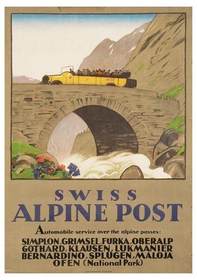 Appraisal: CARDINAUX EmilSWISS ALPINE POST lithograph in colors condition B printed