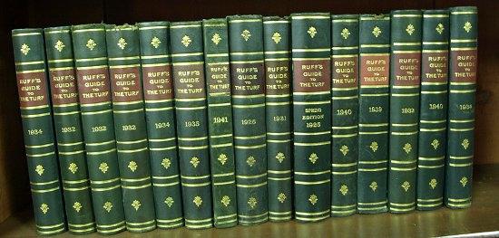 Appraisal: Ruffs Turf Guide fifteen volumes 's- 's