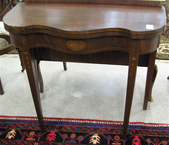 Appraisal: FEDERAL STYLE INLAID MAHOGANY GAME TABLE American early th century