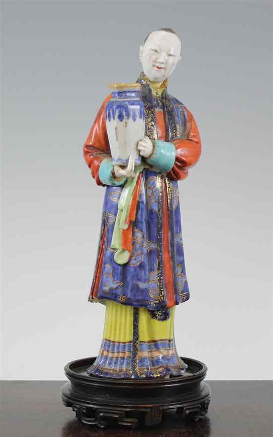 Appraisal: A Chinese enamelled porcelain figure of a lady late th