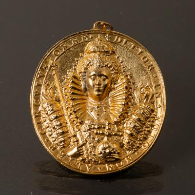 Appraisal: A gilt metal cast copy of the Elizabeth I 'Dangers