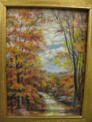 Appraisal: Fine Painting on Porcelain autumn landscape T V Limoges x