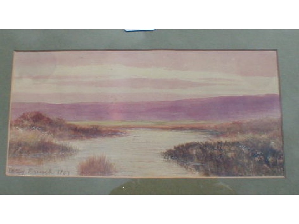 Appraisal: A watercolour river landscape bears signature Percy French x moulded