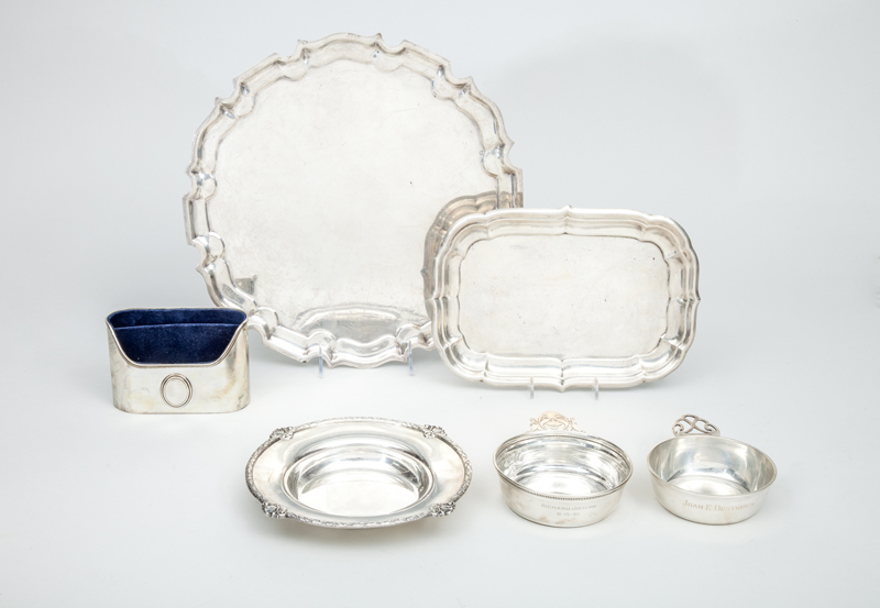 Appraisal: GROUP OF FIVE AMERICAN SILVER TABLE ARTICLES AND AN ITALIAN