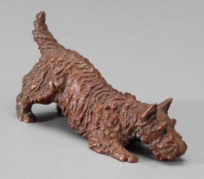 Appraisal: Marguerite Kirmse Bronze American - Scottish Terrier crouching stamped Gorham