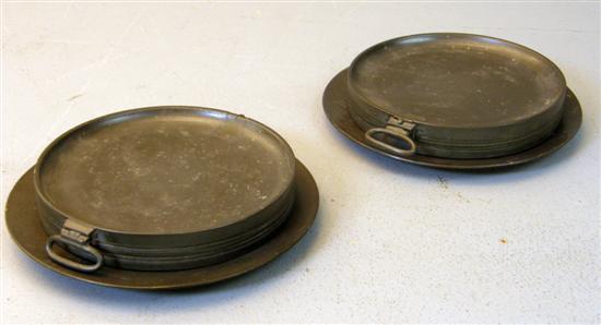 Appraisal: Thomas Compton London two early th century pewter warming dishes