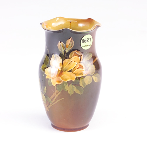 Appraisal: ROOKWOOD Early Standard glaze vase with floriform rim beautifully painted