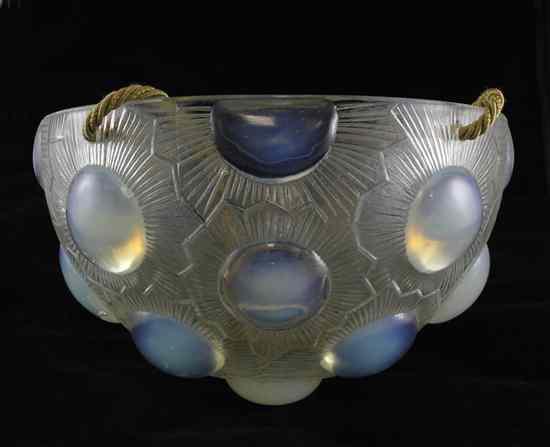 Appraisal: A Lalique Soleil pattern opalescent glass plaffonier Marcilhac no designed