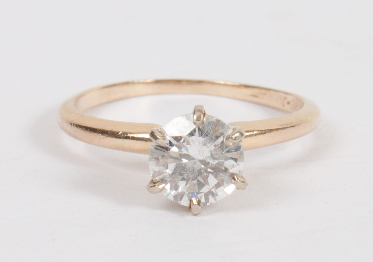 Appraisal: Ladies K gold diamond solitaire ring presenting a round brilliant-cut