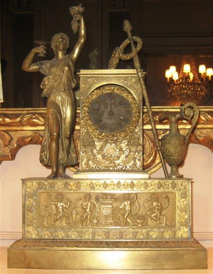 Appraisal: Classical gilt bronze mantle clockcirca