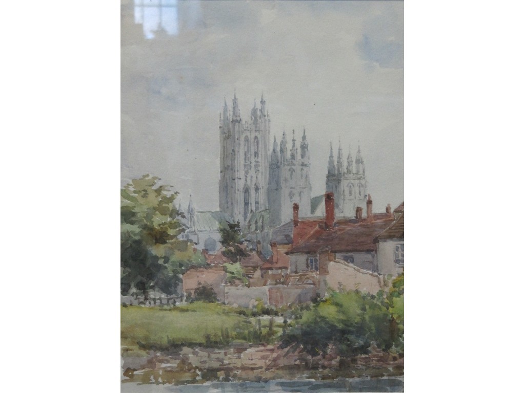 Appraisal: Watercolour Canterbury Cathedral unsigned