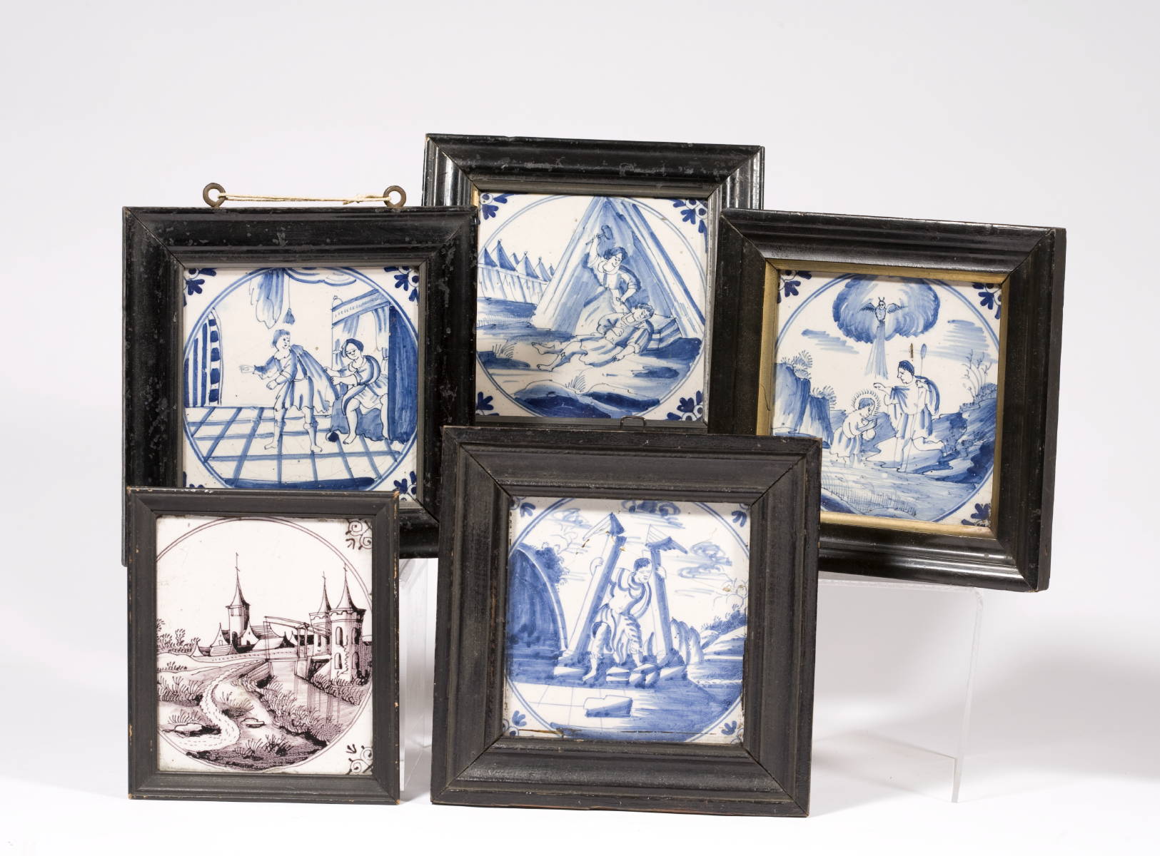 Appraisal: COLLECTION OF APPROXIMATELY FIFTY DUTCH DELFT TILES INCLUDING BIBLICAL EXAMPLES