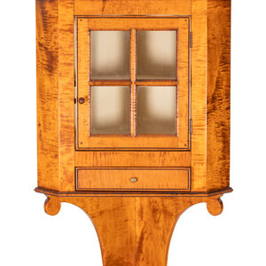 Appraisal: A DR Dimes Tiger Maple Hanging Corner Cabinet American th