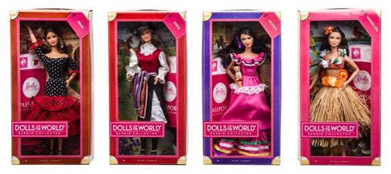 Appraisal: Sale Lot Four Pink Label Dolls of the World Barbies