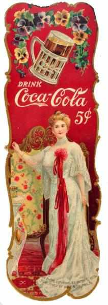 Appraisal: Cardboard Coca-Cola Bookmark Beautifully embossed with bright colors and just