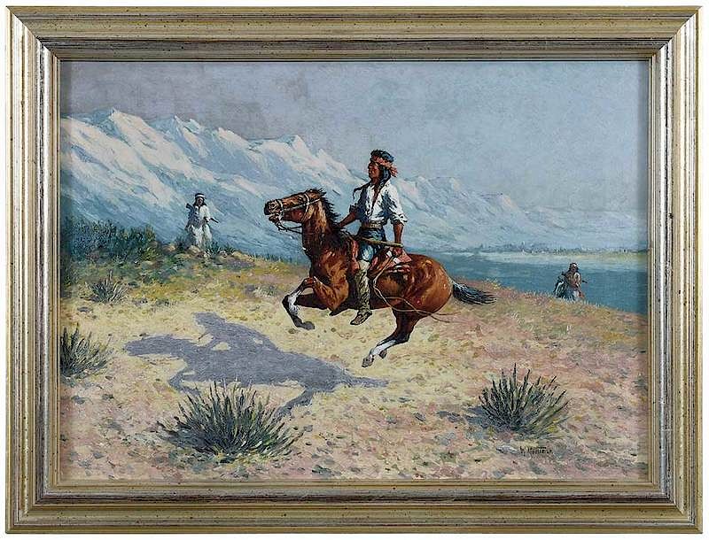 Appraisal: William Meuttman Ohio - At a Gallop signed lower right