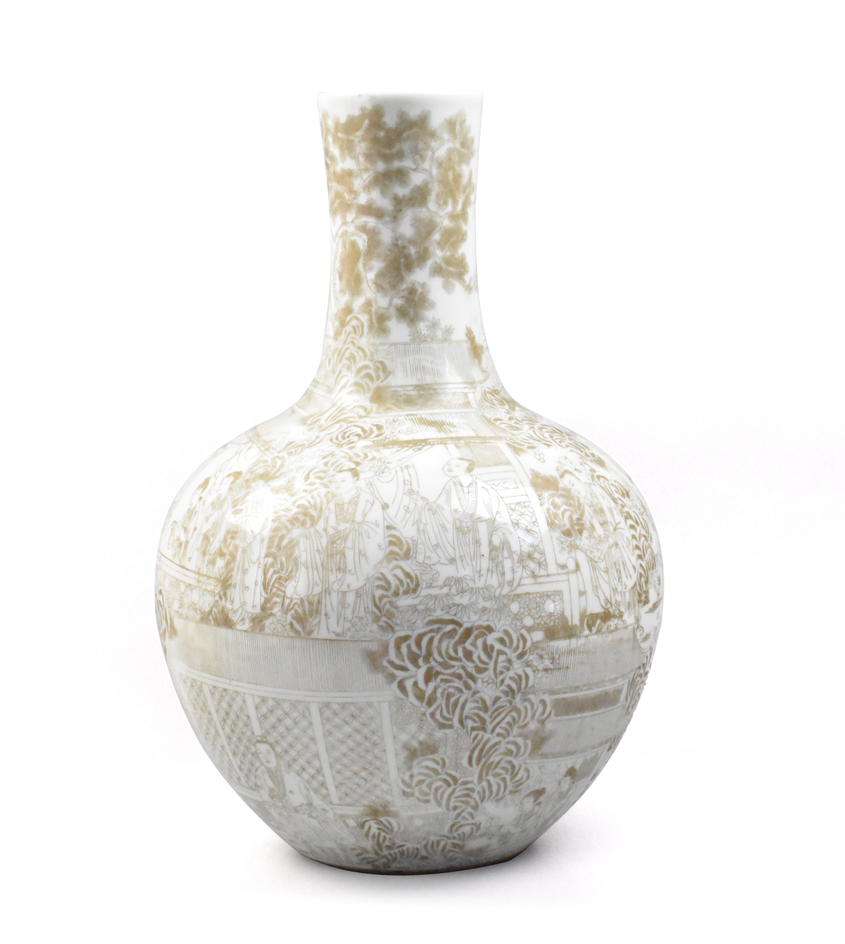 Appraisal: A large Chinese incised Figure globular vase dating from the