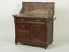 Appraisal: COMMODE - Victorian walnut three drawer one door commode with