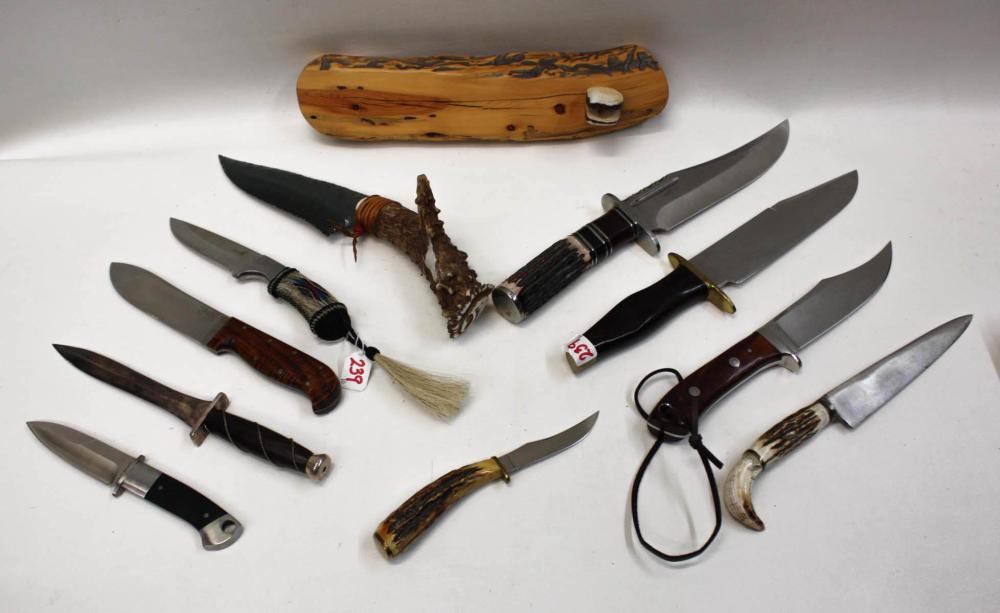 Appraisal: COLLECTION OF TEN FIXED BLADE KNIVES including Rory Connor in