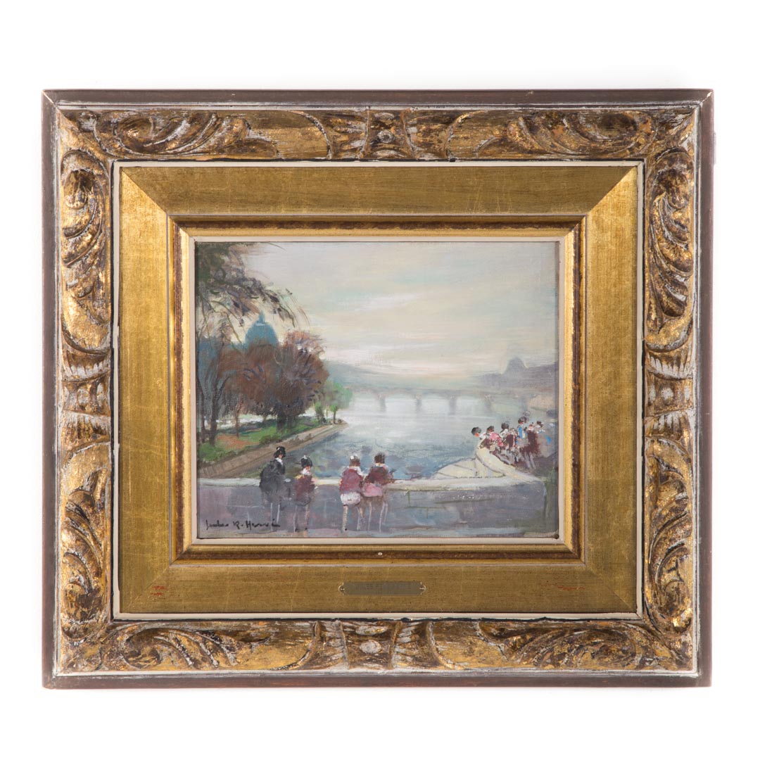 Appraisal: Jules Herve Vue de Pont Neuf oil on canvas Jules