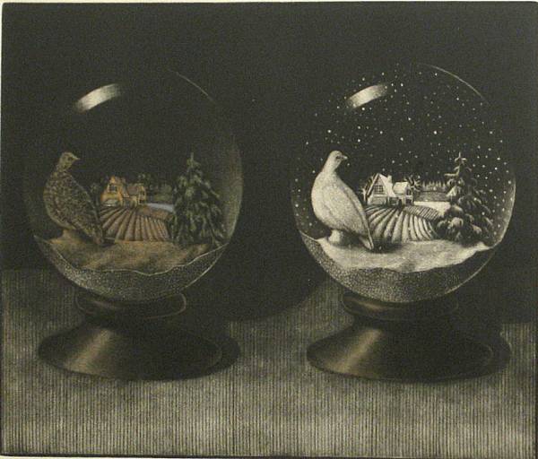 Appraisal: Unknown Artist White Noise n d Color mezzotint printed on