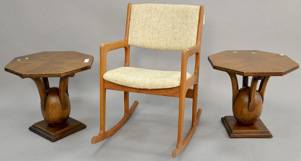 Appraisal: Three piece lot to include pair of Henredon mid century