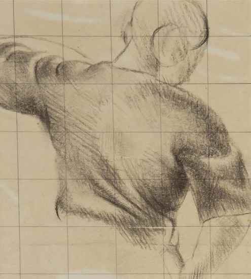 Appraisal: th century British School Figure study squared pencil drawing another