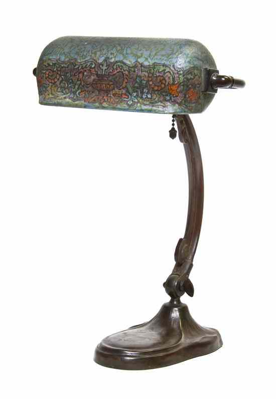 Appraisal: A Handel Reverse Painted Desk Lamp the reverse painted shade