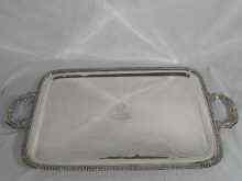 Appraisal: A large rectangular Old Sheffield Plate two handled tray with