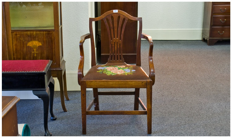 Appraisal: Mahogany Open Arm Chair