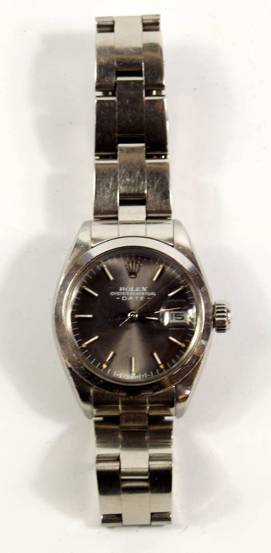 Appraisal: A Rolex lady's stainless steel cased wristwatch oyster perpetual mushroom