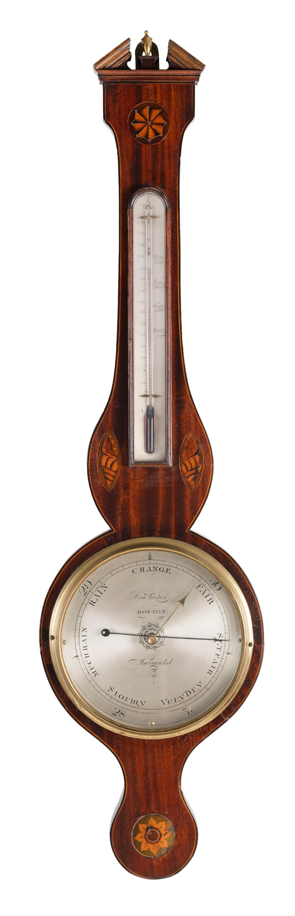 Appraisal: DOMINIC GUGERI WHEEL BAROMETER BOSTON ENGLAND CIRCA HEIGHT DOMINIC GUGERI