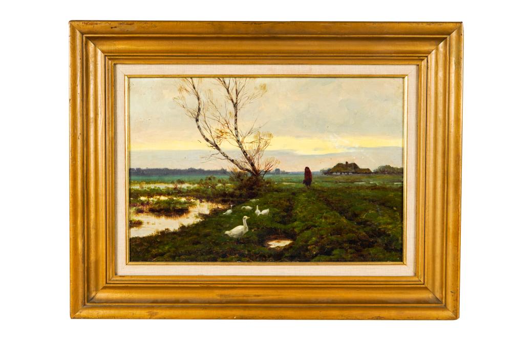 Appraisal: JOZEF RAPACKI DUCKS IN A LANDSCAPE circa oil on board