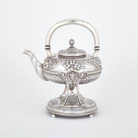 Appraisal: American Silver Tea Kettle on Lampstand Gorham Mfg Co Providence