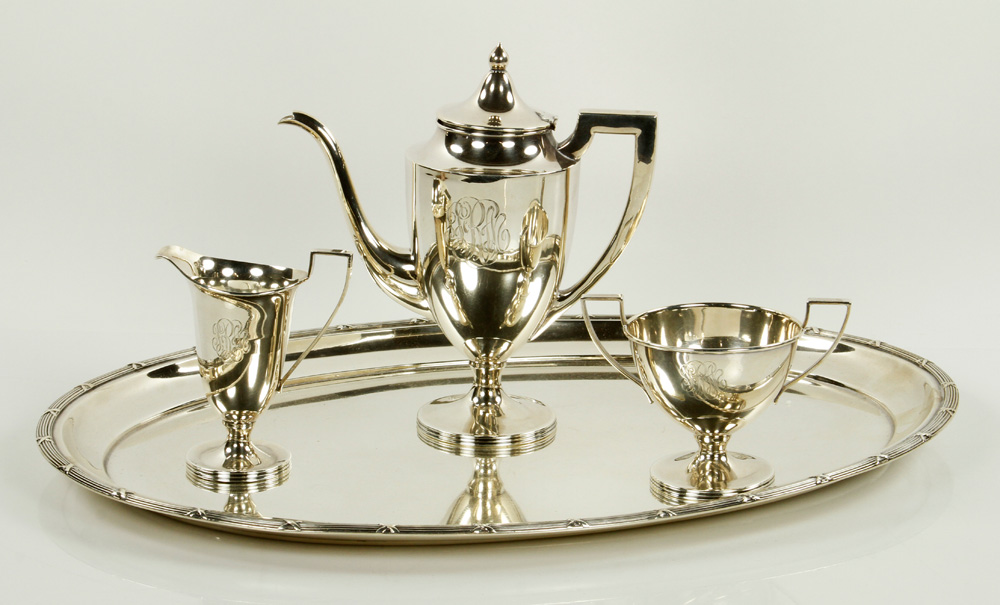 Appraisal: - Sterling Silver Tea Set Tea set sterling silver to