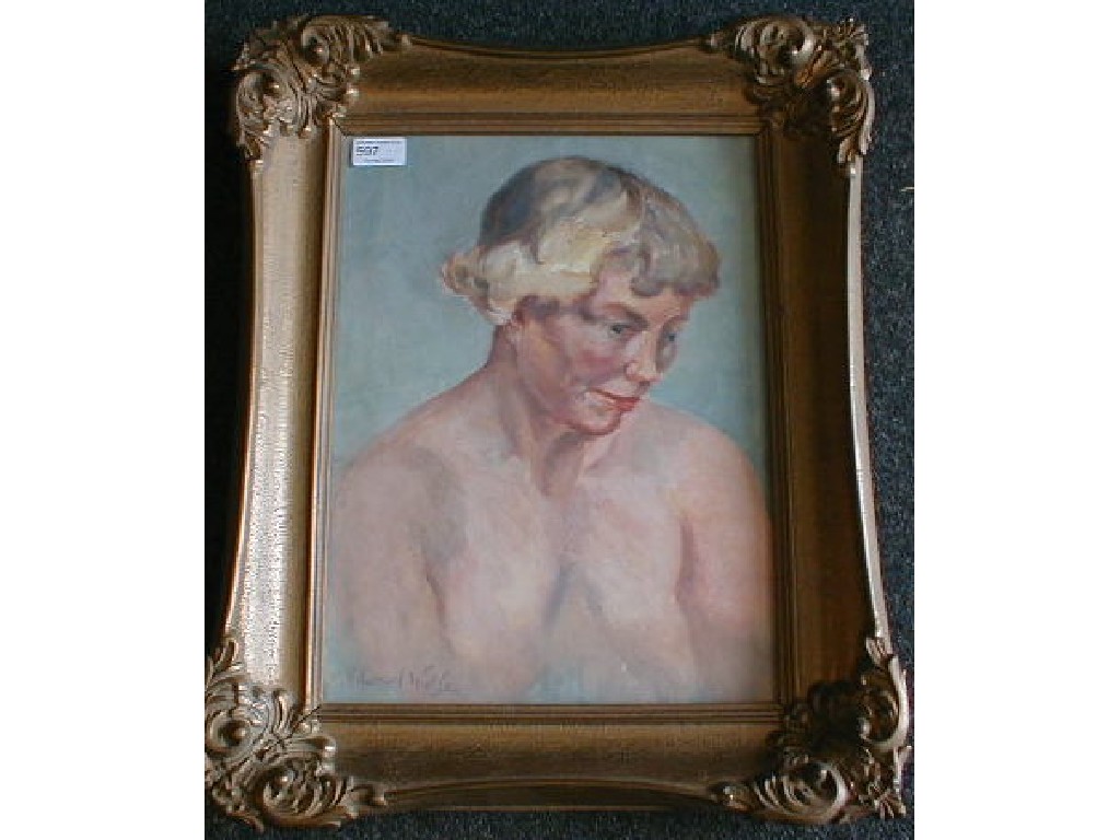 Appraisal: Edward Wolfe Head and shoulders portrait of a nude woman