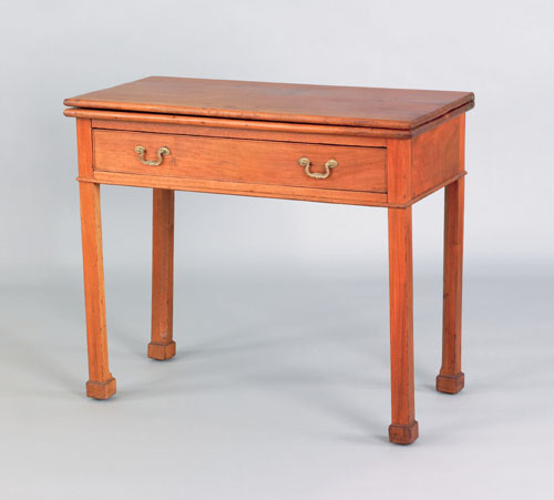 Appraisal: Philadelphia Chippendale mahogany card table ca the rectangular flip top