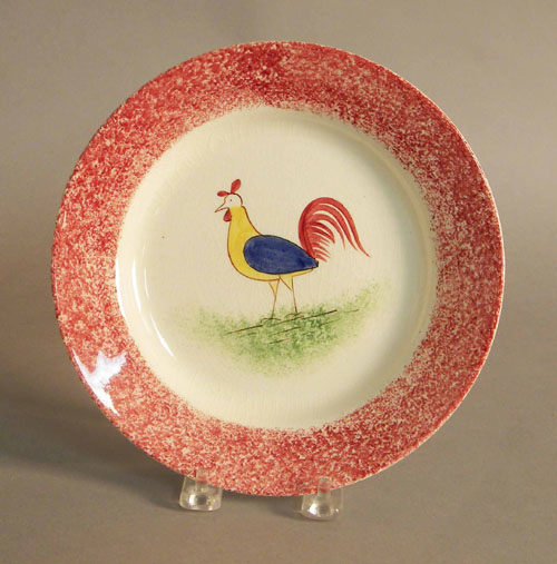 Appraisal: Cybis red spatter plate with rooster dia