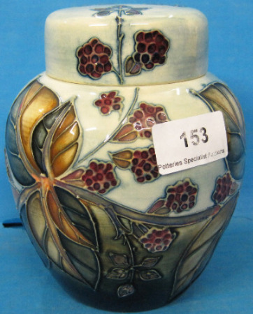 Appraisal: Moorcroft Ginger Jar Cover decorated in the Bramble Leaves Berries