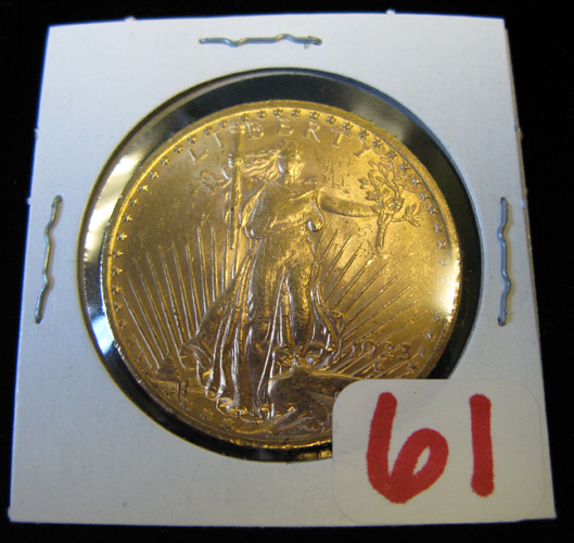 Appraisal: U S TWENTY DOLLAR GOLD COIN St Gaudens type -P