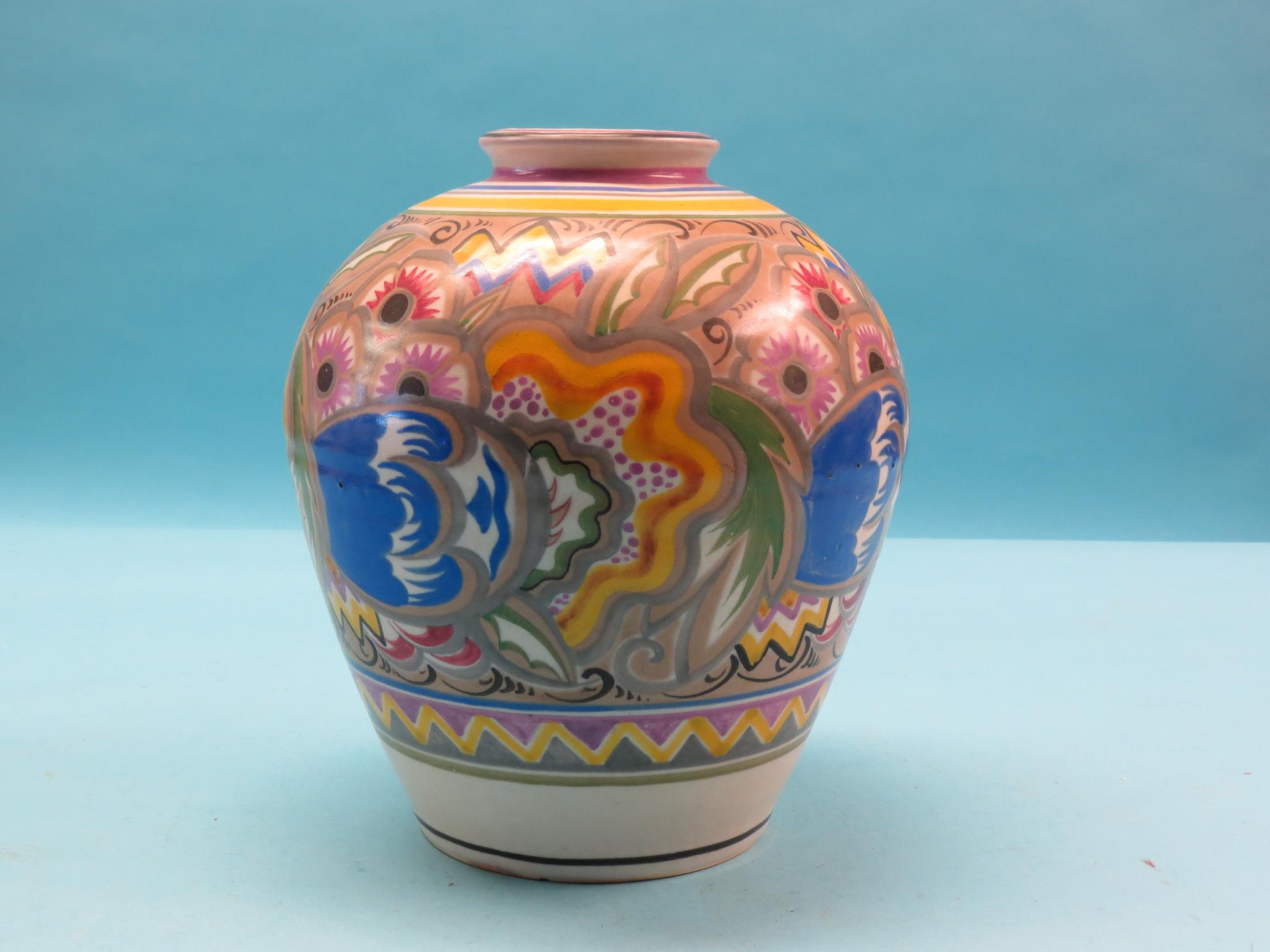 Appraisal: A large Carter Stabler Adams Poole jar painted with a