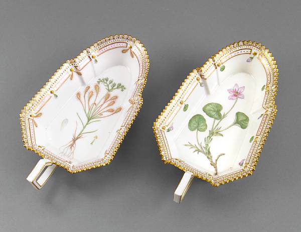 Appraisal: A pair of Royal Copenhagen Flora Danica pickle dishes date