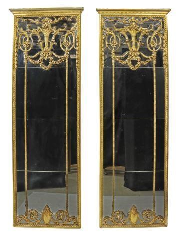 Appraisal: lot of Monumental French Louis XV style giltwood pier mirrors