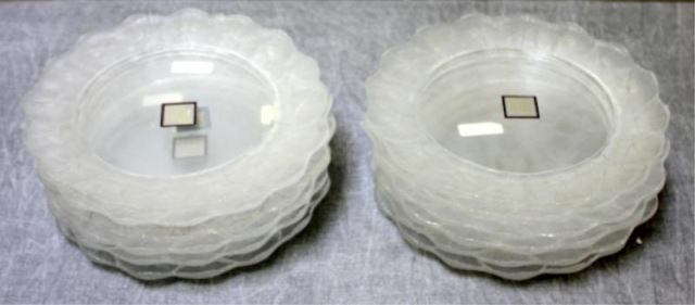 Appraisal: LALIQUE Set of Honfleur Salad Plates Signed Lalique France in