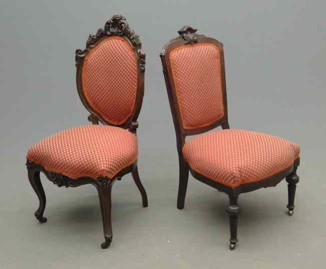 Appraisal: Lot two Victorian carved upholstered chairs