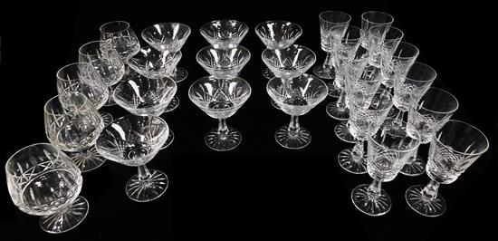 Appraisal: Group of Waterford cut-glass stemware approximately twenty-seven pieces total five