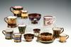 Appraisal: LUSTREWARE - Collection of fourteen th c lustreware mugs cups