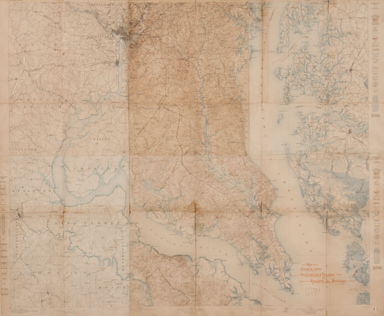 Appraisal: Map Maryland Washington Potomac RR topographical Map Showing the Washington