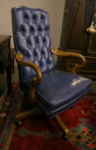 Appraisal: Style Upholstering Brand Hickory NC executive office chair with blue